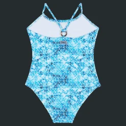 Discount Vilebrequin Girls One-Piece Swimsuit Flowers Tie & Dye Navy/Blue