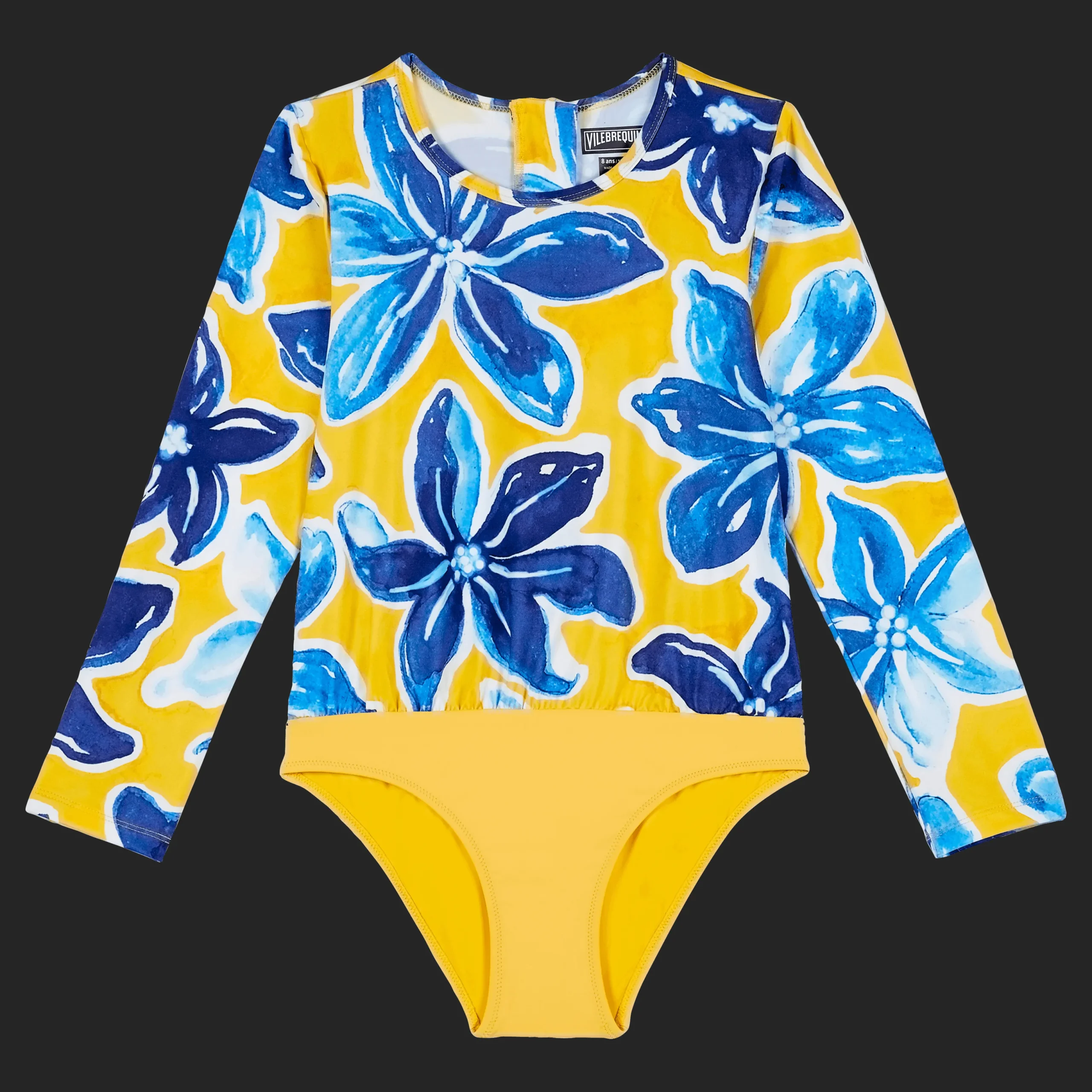 Best Vilebrequin Girls One-Piece Zipped Rashguard Raiatea Sun/Yellow