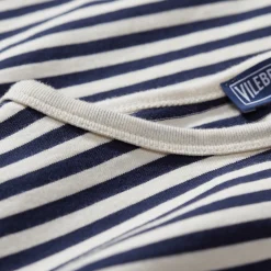 Shop Vilebrequin Girl'S Striped Long-Sleeve T-Shirt Navy/White/Blue