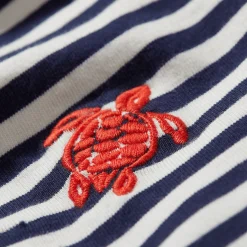 Shop Vilebrequin Girl'S Striped Long-Sleeve T-Shirt Navy/White/Blue