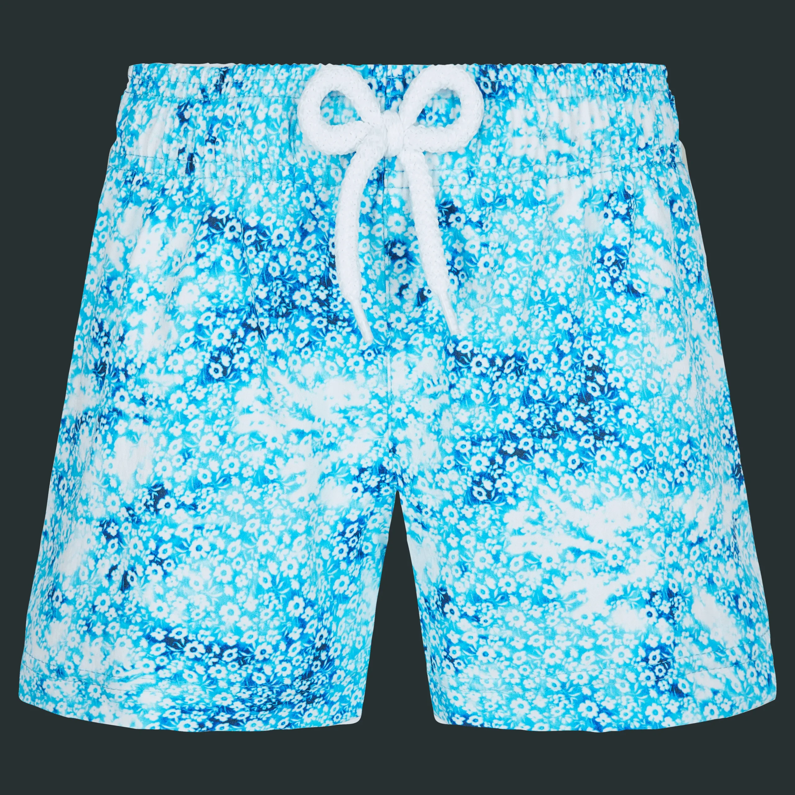 Outlet Vilebrequin Girls Swim Trunks Flowers Tie & Dye Navy/Blue