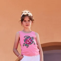 Store Vilebrequin Girls Tanktop Provencal Turtle Candy/Pink