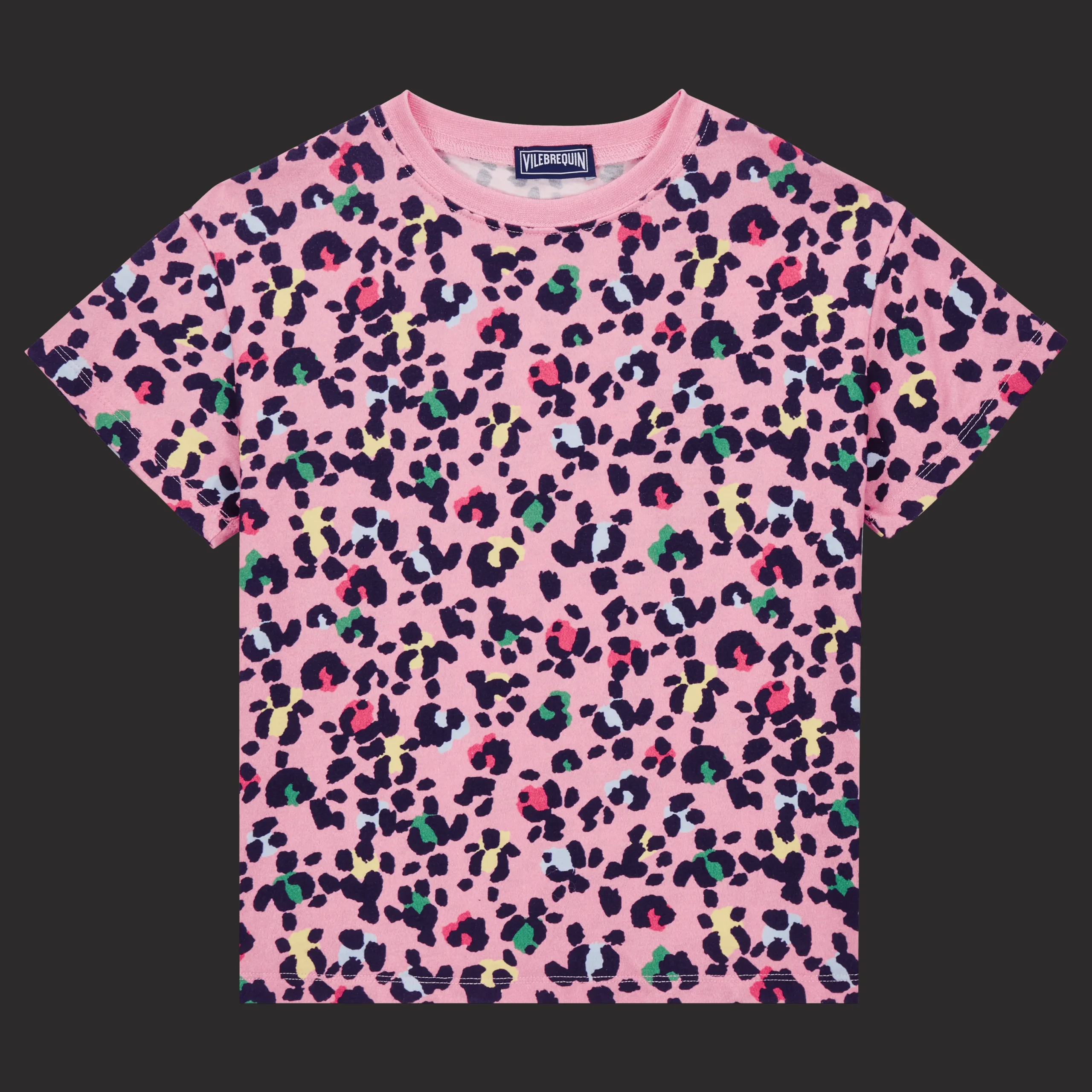 Sale Vilebrequin Girls T-Shirt Turtles Leopard Candy/Pink