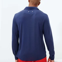 Online Vilebrequin Jersey Tencel Men Shirt Navy/Blue