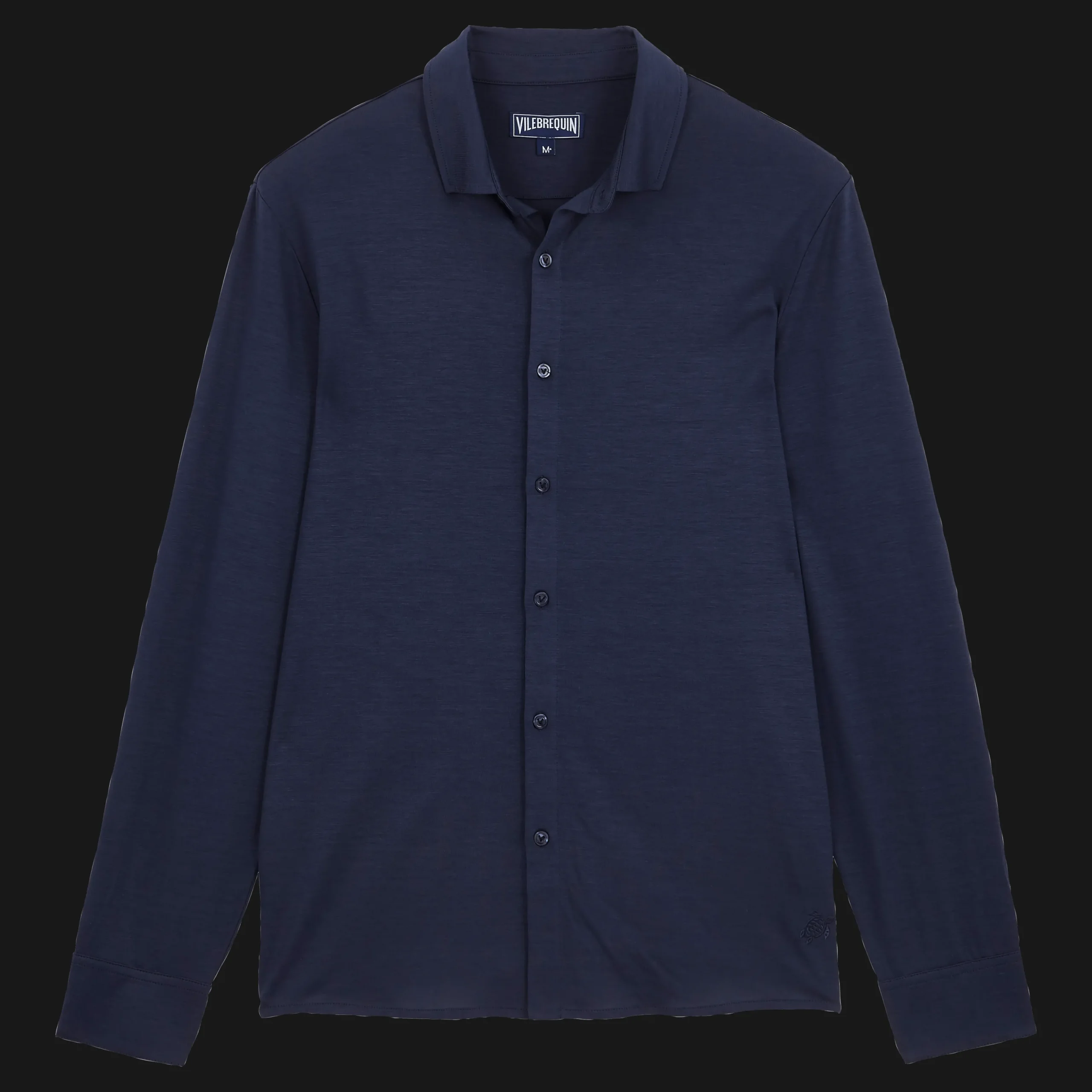 Online Vilebrequin Jersey Tencel Men Shirt Navy/Blue