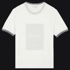 Outlet Vilebrequin Linen Men T-Shirt Poulpes Bicolores Off White/White