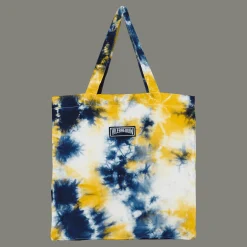 Clearance Vilebrequin Linen Tie & Dye Unisex Tote Bag Navy/Blue