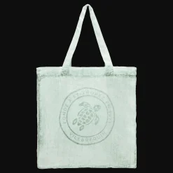 Fashion Vilebrequin Linen Turtle Unisex Tote Bag Mineral Dye Water Green/Green