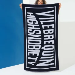 New Vilebrequin Logo Beach Towel - X Highsnobiety Deep Blue/Blue