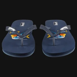 Best Sale Vilebrequin Men Beach Flip Flops Piranhas Navy/Blue