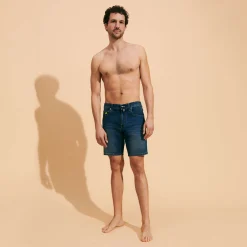 Outlet Vilebrequin Men Bermuda Trunks Carapaces Med Denim W2/Blue