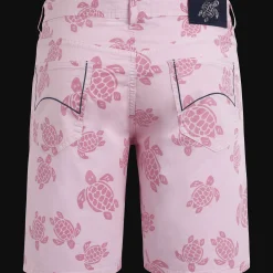 Cheap Vilebrequin Men Bermuda Trunks Ronde Des Tortues Tea Pink/Pink