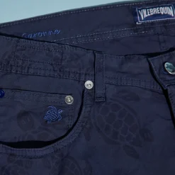 Outlet Vilebrequin Men Bermuda Trunks Ronde Des Tortues Navy/Blue