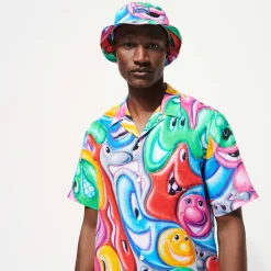 Flash Sale Vilebrequin Men Bowling Shirt Linen Faces In Places - X Kenny Scharf Multicolor/Multi
