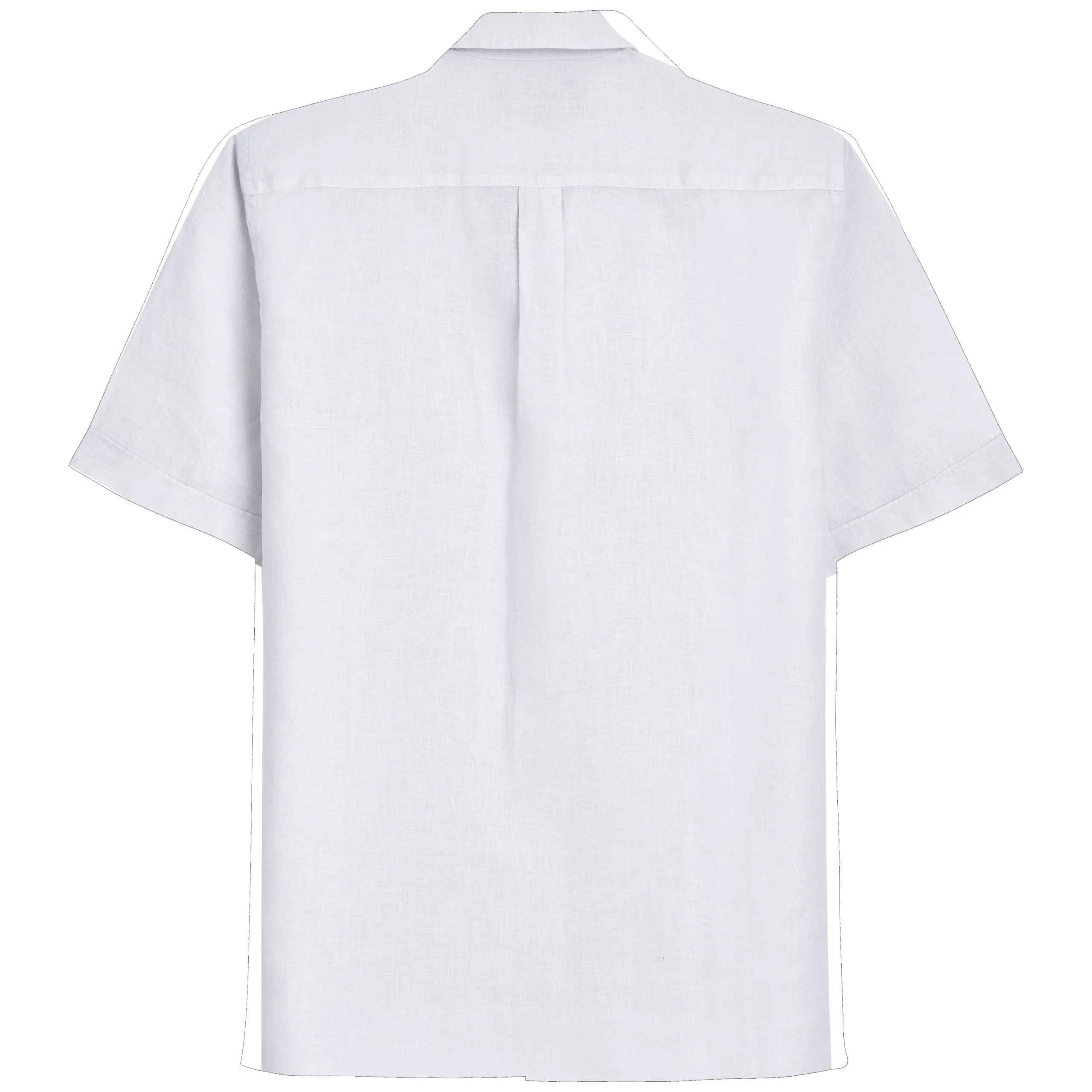Hot Vilebrequin Men Bowling Shirt Linen Solid White/White