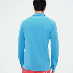 Cheap Vilebrequin Men Changing Cotton Pique Shirt Azure/Blue