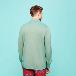 Cheap Vilebrequin Men Changing Cotton Pique Shirt Linden/Green