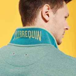 Shop Vilebrequin Men Changing Cotton Pique Polo Shirt Solid Linden/Green