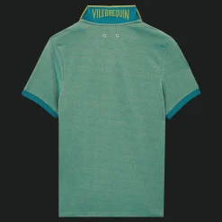 Shop Vilebrequin Men Changing Cotton Pique Polo Shirt Solid Linden/Green