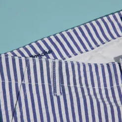 Store Vilebrequin Men Chino Bermuda Ultra-Light Seersucker Jeans Blue/Blue