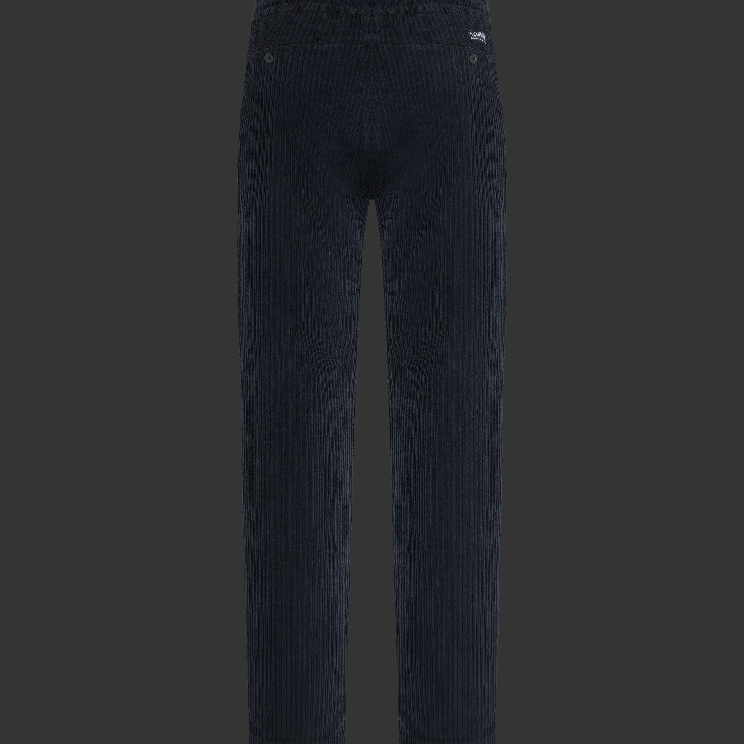 Fashion Vilebrequin Men Corduroy Large Lines Jogging Pants Solid Navy/Blue