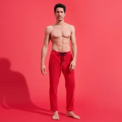 Discount Vilebrequin Men Corduroy Large Lines Jogging Pants Solid Red/Red