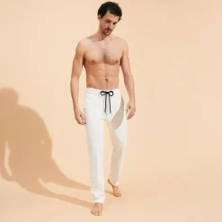 Cheap Vilebrequin Men Corduroy Large Lines Jogging Pants Solid Off White/White