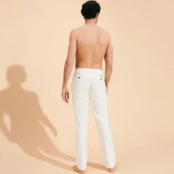 Cheap Vilebrequin Men Corduroy Large Lines Jogging Pants Solid Off White/White