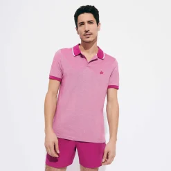 Cheap Vilebrequin Men Cotton Changing Color Pique Polo Shirt Crimson Purple/Red