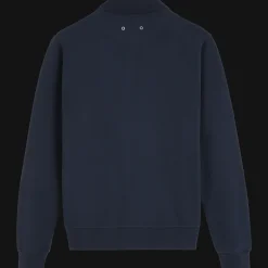 Store Vilebrequin Men Cotton Front Zip Sweatshirt Neo Medusa Brode Navy/Blue