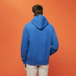 Clearance Vilebrequin Men Cotton Hoodie Sweatshirt Solid Sea Blue/Blue