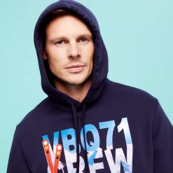 Cheap Vilebrequin Men Cotton Hoodie Sweatshirt Ski Navy/Blue