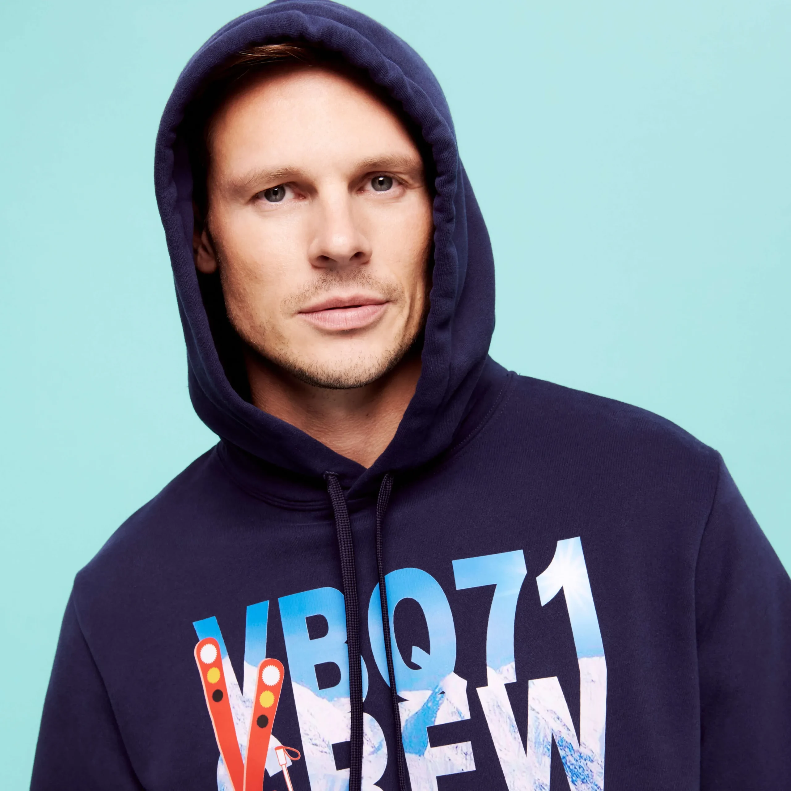 Cheap Vilebrequin Men Cotton Hoodie Sweatshirt Ski Navy/Blue