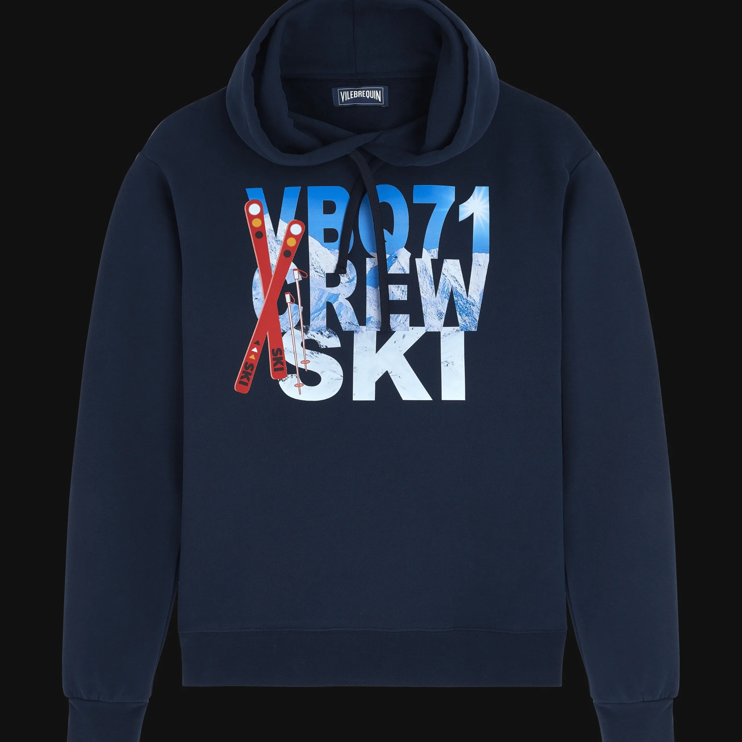 Cheap Vilebrequin Men Cotton Hoodie Sweatshirt Ski Navy/Blue