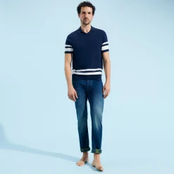 Shop Vilebrequin Men Cotton Jeans 5-Pockets Sud Med Denim W2/Blue