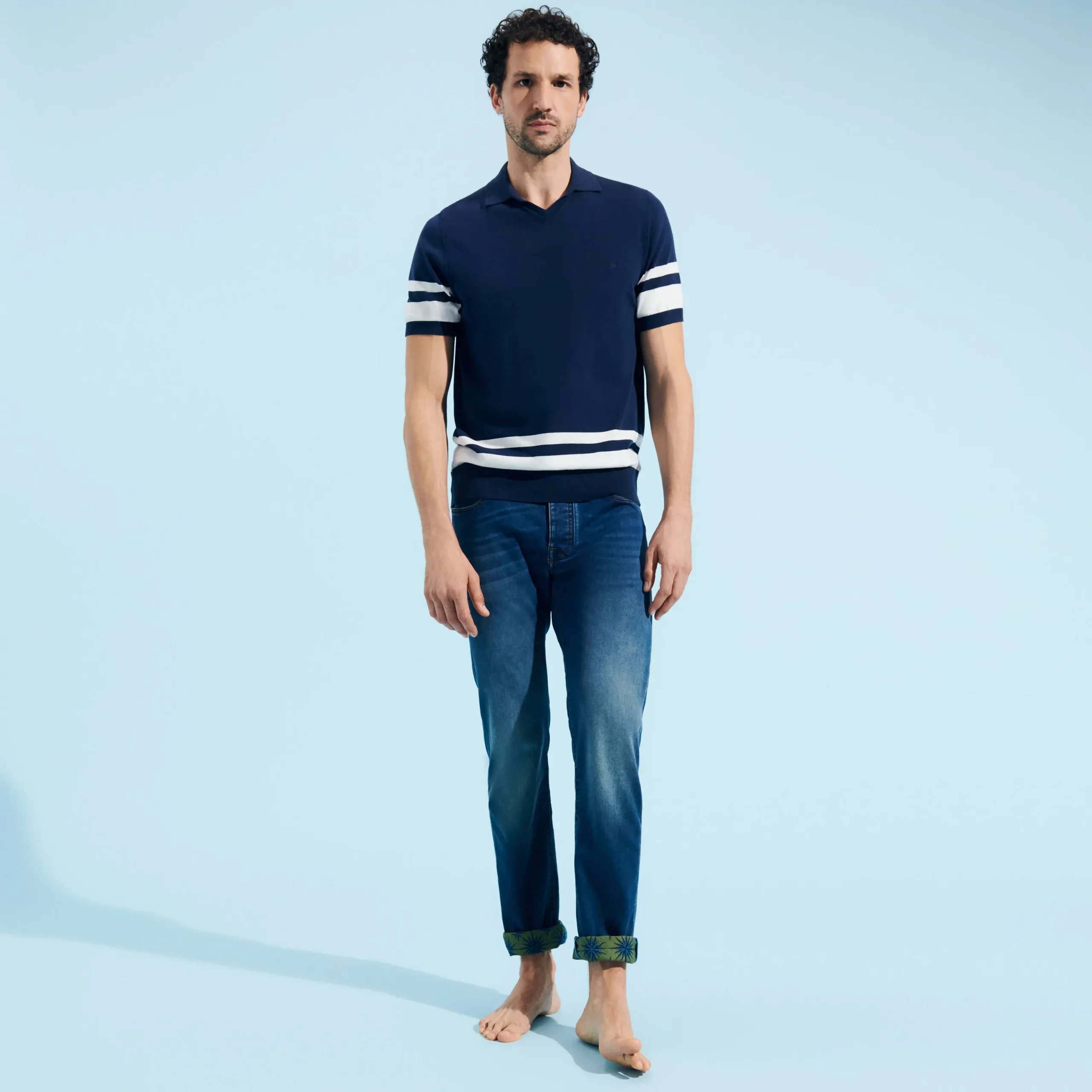 Shop Vilebrequin Men Cotton Jeans 5-Pockets Sud Med Denim W2/Blue