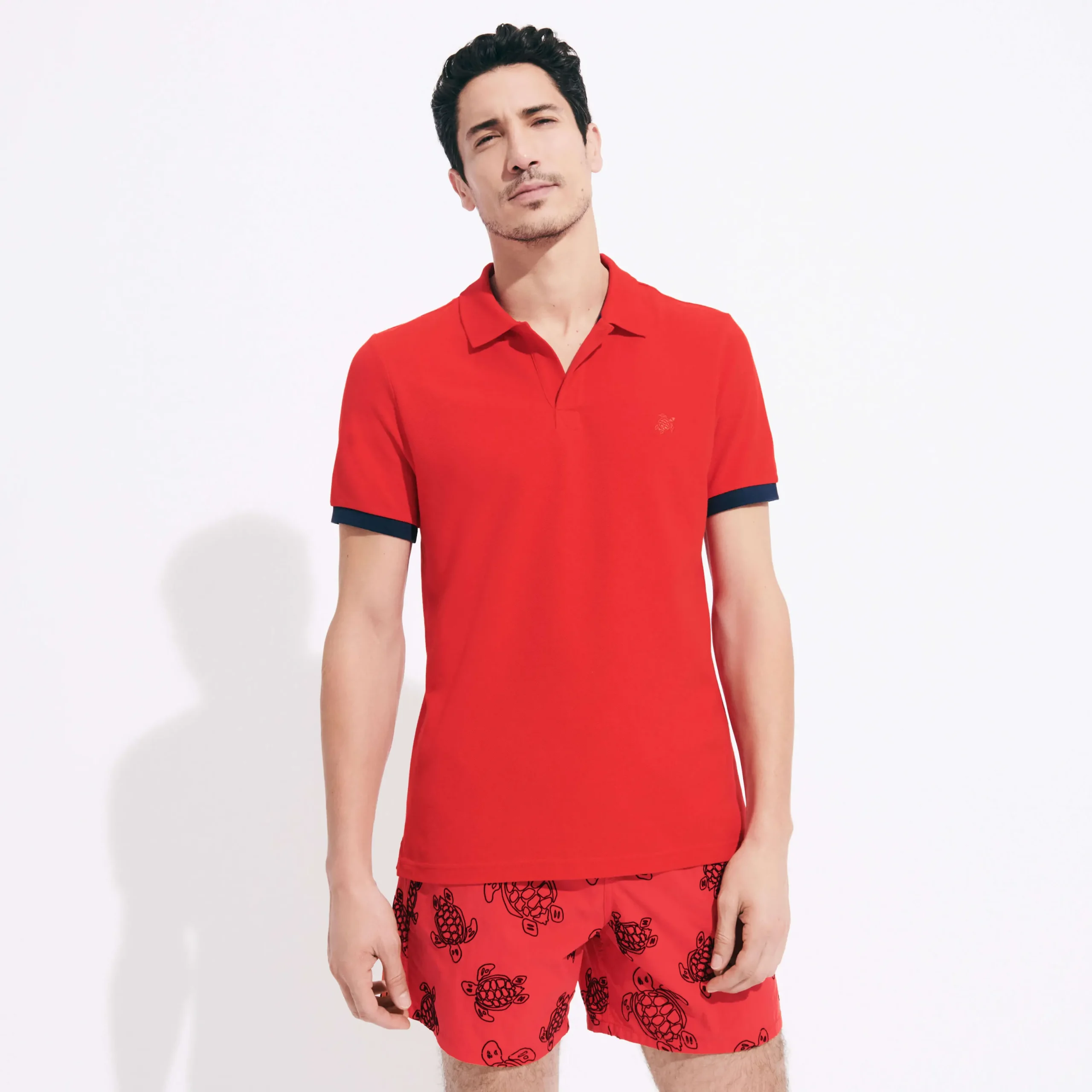 Sale Vilebrequin Men Cotton Pique Polo Shirt Solid Poppy Red/Red