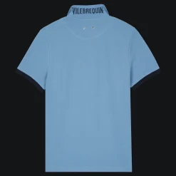 Outlet Vilebrequin Men Cotton Pique Polo Shirt Solid Divine/Blue