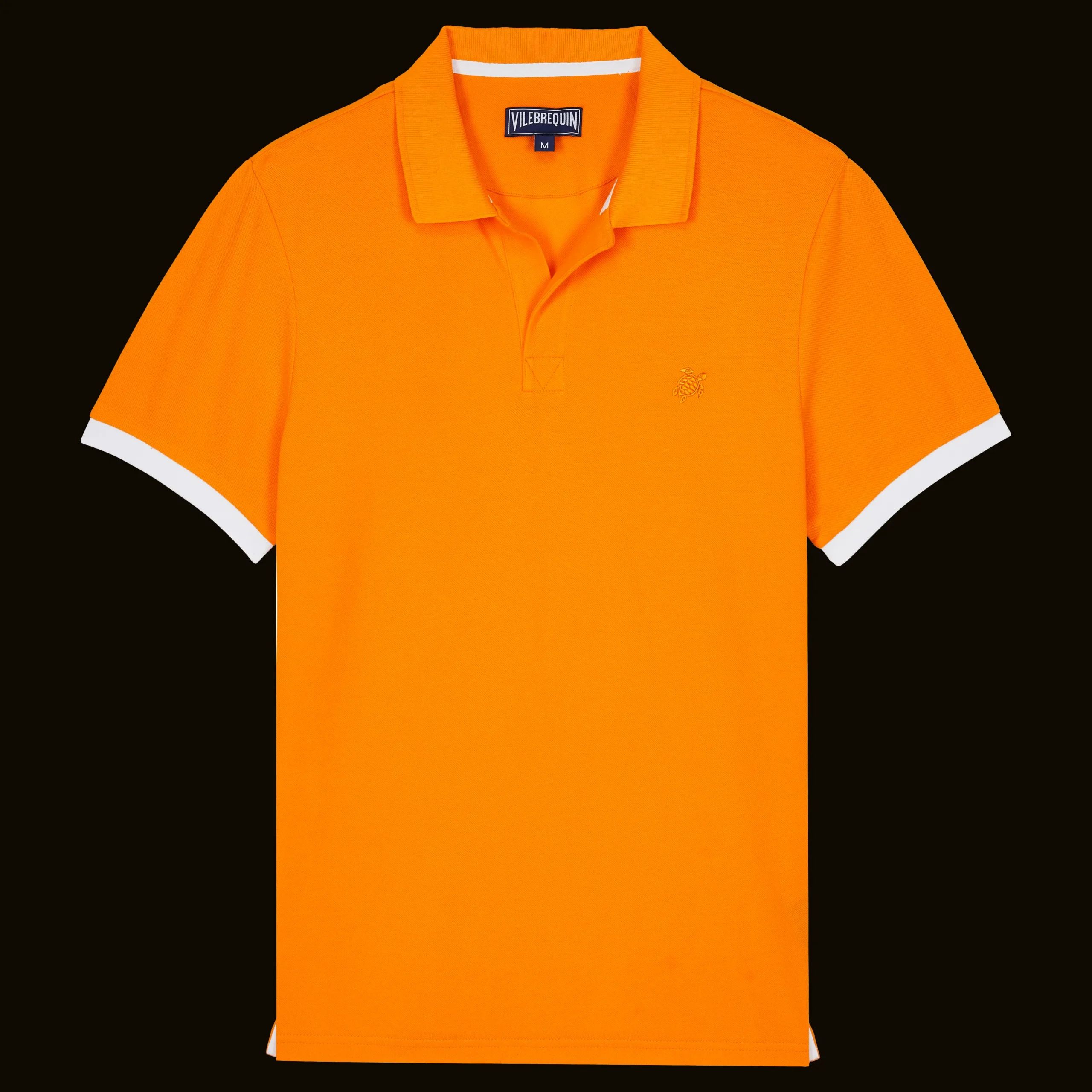 Discount Vilebrequin Men Cotton Pique Polo Shirt Solid Carrot/Orange