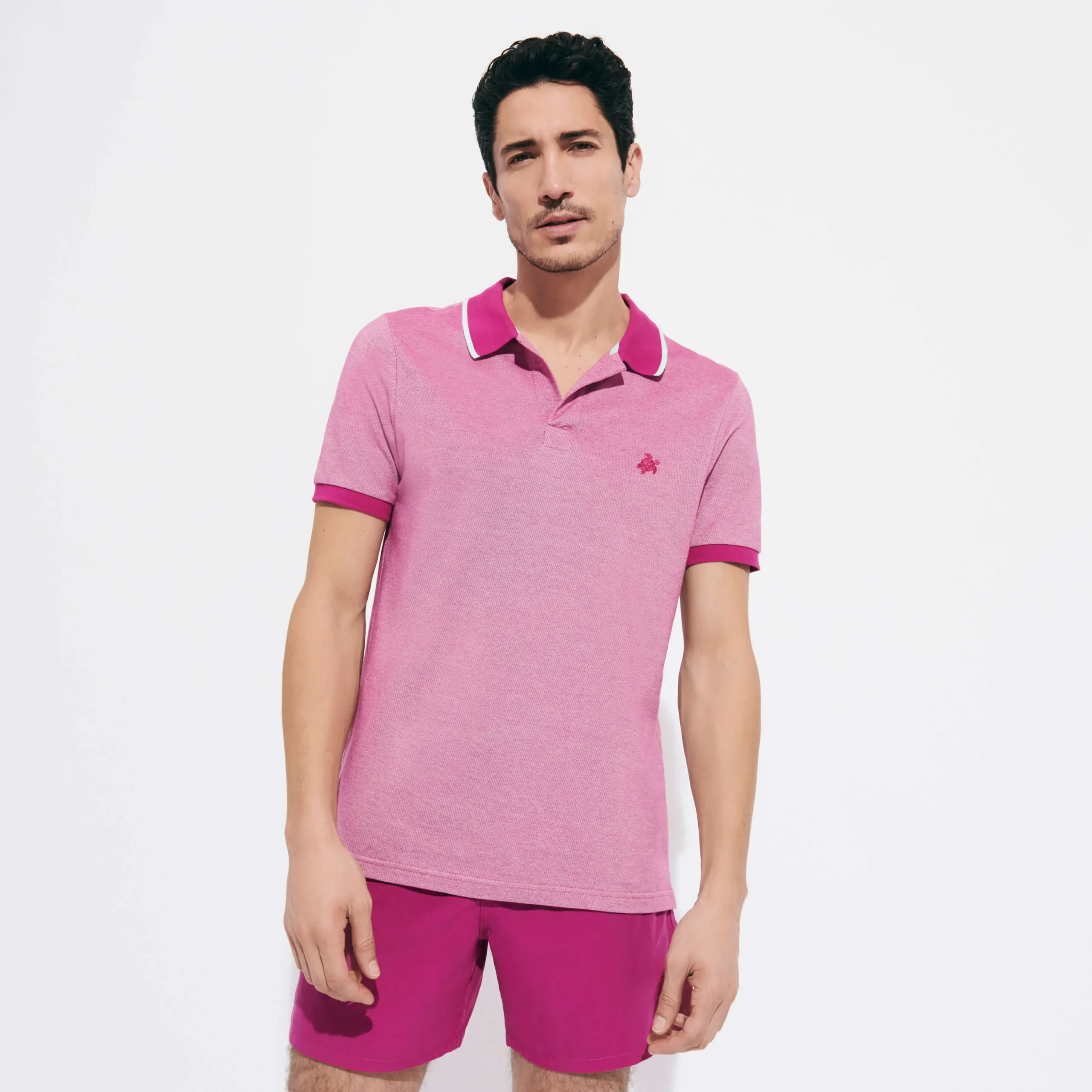Flash Sale Vilebrequin Men Cotton Pique Polo Shirt Solid Crimson Purple/Red