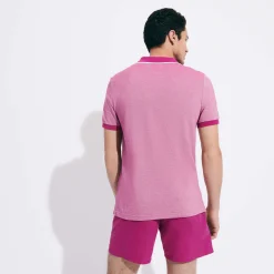 Flash Sale Vilebrequin Men Cotton Pique Polo Shirt Solid Crimson Purple/Red