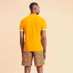 Flash Sale Vilebrequin Men Cotton Pique Polo Shirt Solid Carrot/Orange
