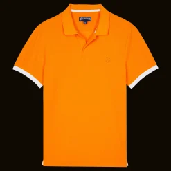 Flash Sale Vilebrequin Men Cotton Pique Polo Shirt Solid Carrot/Orange