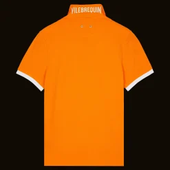 Flash Sale Vilebrequin Men Cotton Pique Polo Shirt Solid Carrot/Orange