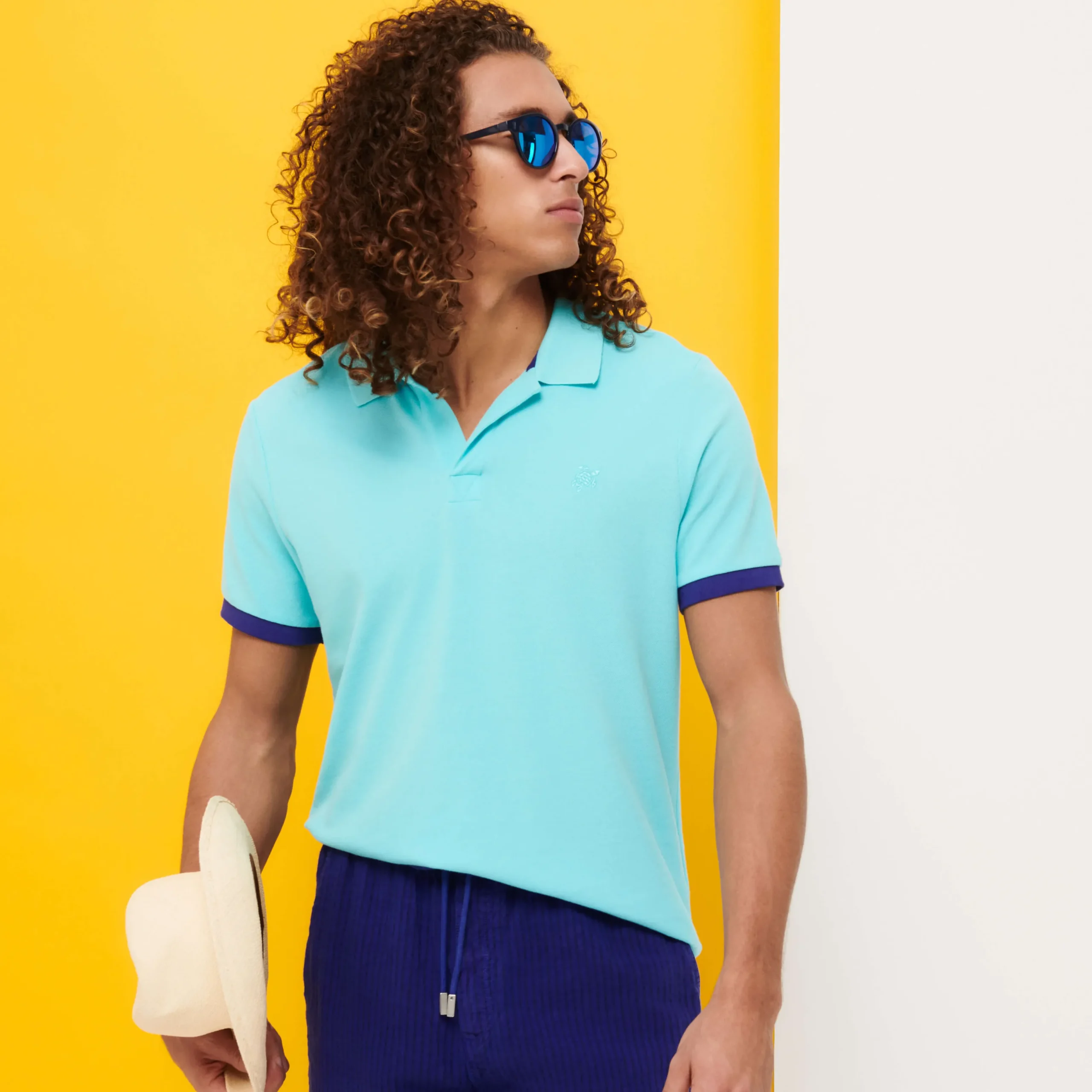 Flash Sale Vilebrequin Men Cotton Pique Polo Shirt Solid Lazulii Blue/Blue