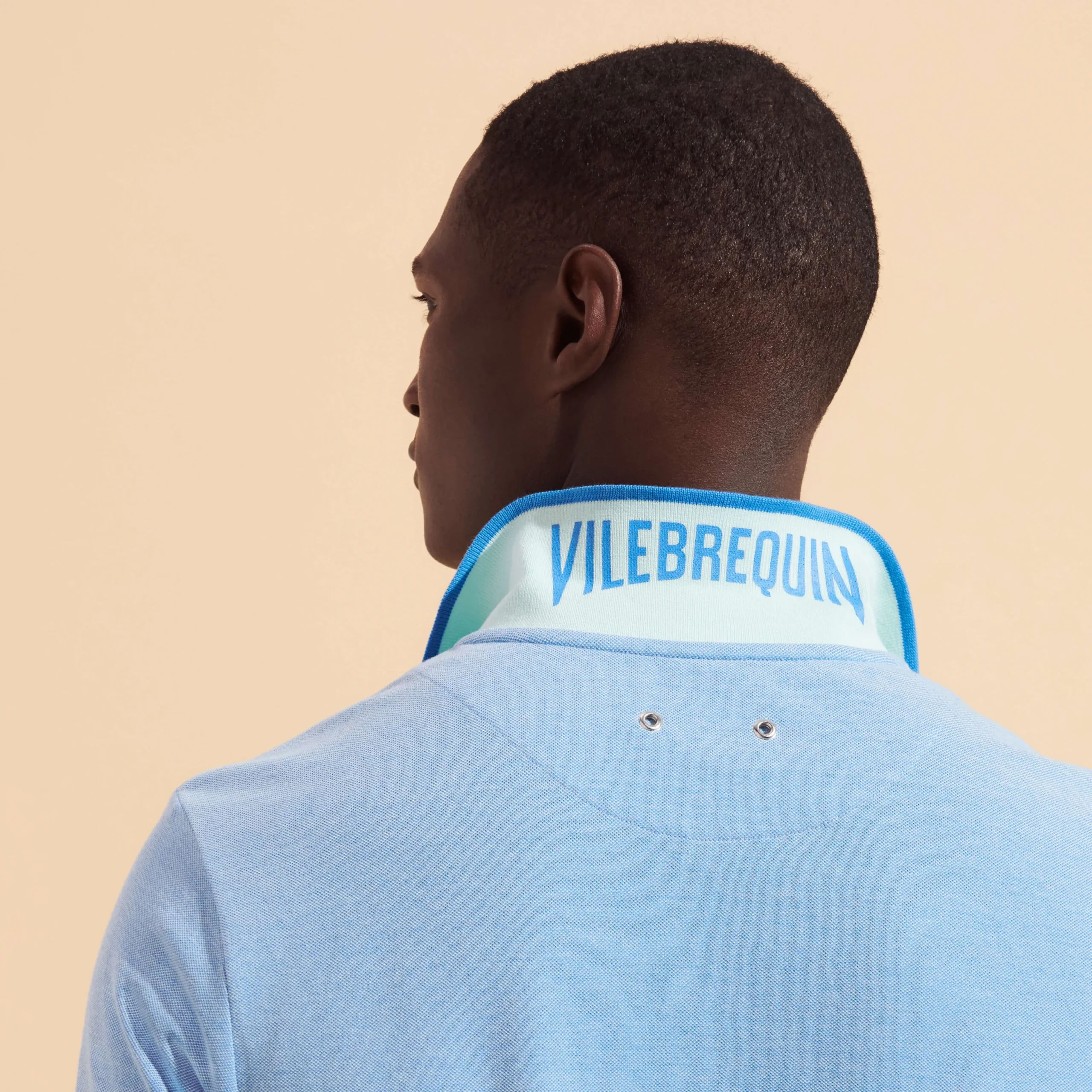 Store Vilebrequin Men Cotton Pique Polo Shirt Solid Thalassa/Blue