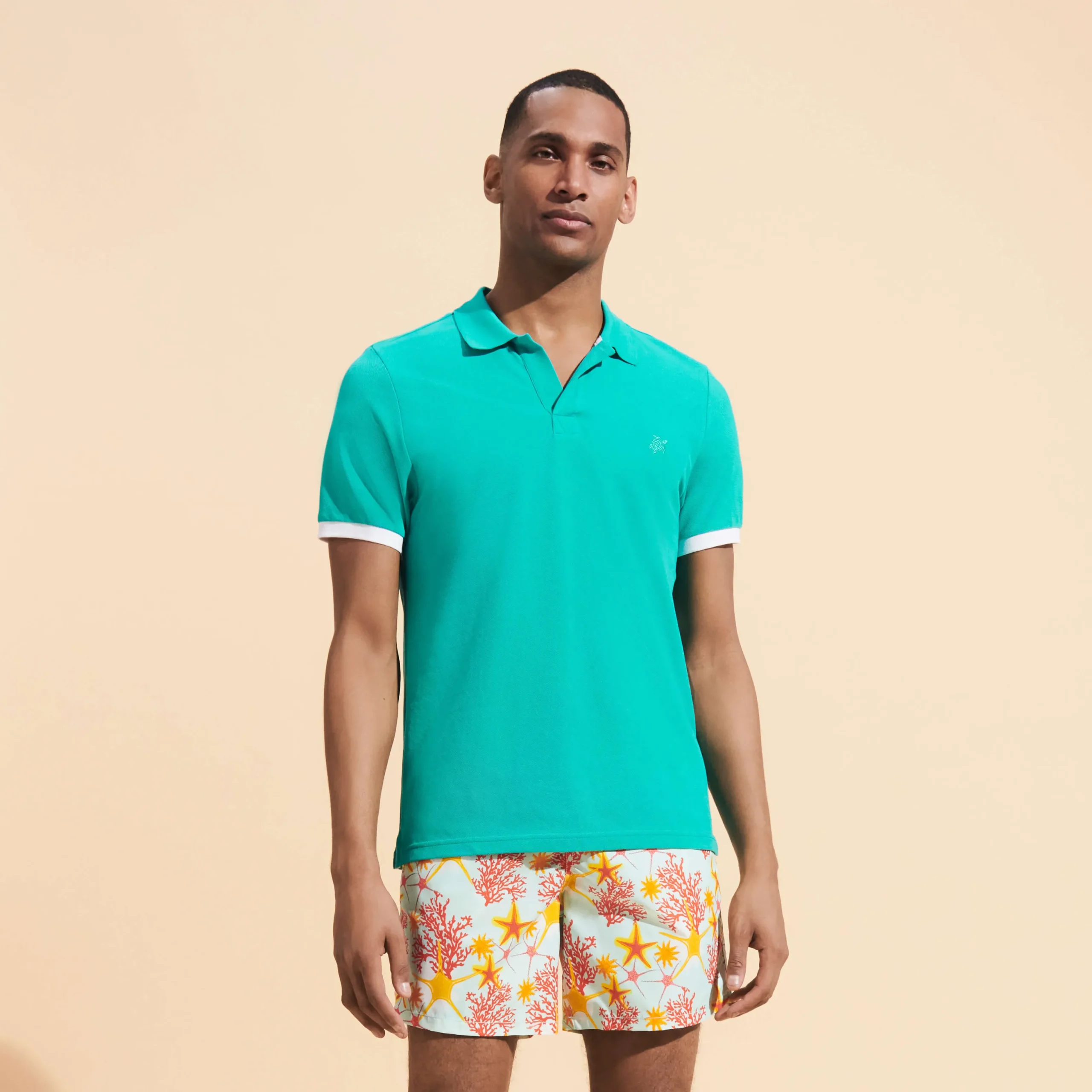 Sale Vilebrequin Men Cotton Pique Polo Shirt Solid Tropezian Green/Green