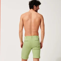 Online Vilebrequin Men Cotton Printed Bermuda Shorts Micro Flower Lemongrass/Green