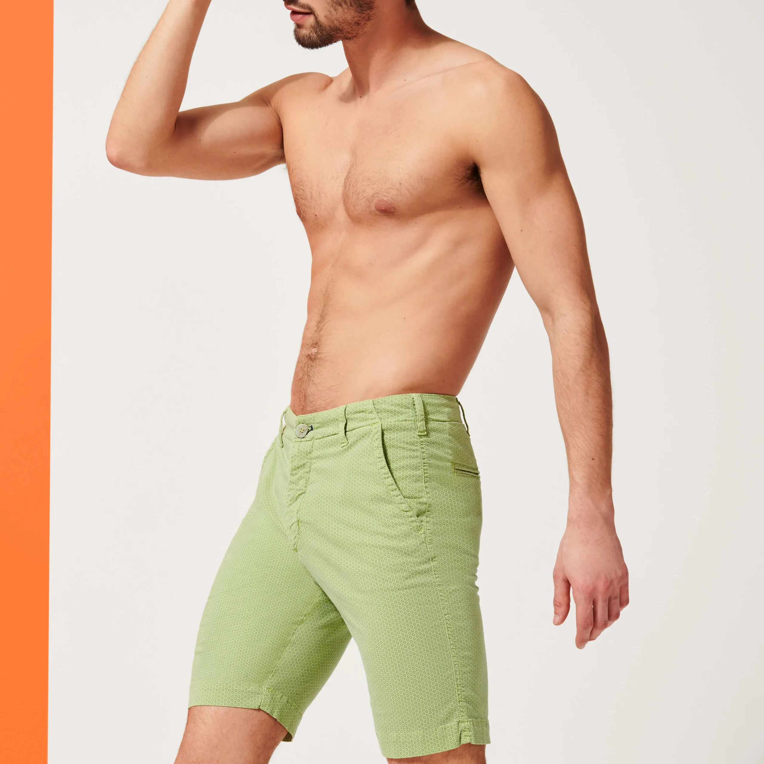 Online Vilebrequin Men Cotton Printed Bermuda Shorts Micro Flower Lemongrass/Green