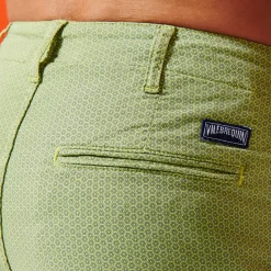 Online Vilebrequin Men Cotton Printed Bermuda Shorts Micro Flower Lemongrass/Green